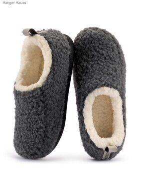 Faux Shearling Lined Memory Foam Closed Back Slippers Machine Washable